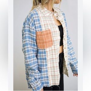 Papermoon Mix print plaid top